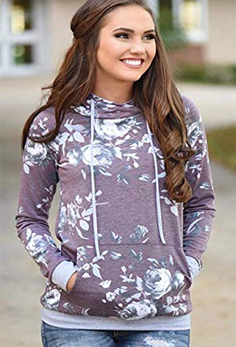 Barlver Women's Cowl Neck Hooded Sweatshirt Top