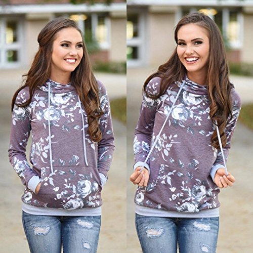 Barlver Women's Cowl Neck Hooded Sweatshirt Top