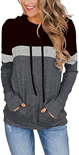 Trendy Long Sleeve Hoodies for Women - Black/Grey