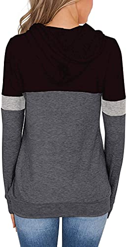 Trendy Long Sleeve Hoodies for Women - Black/Grey