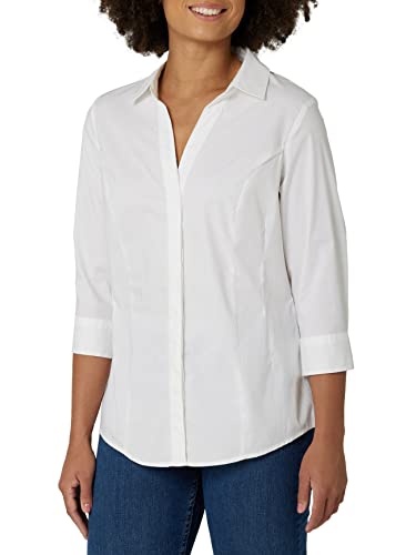 Women's Arctic White Button Down Shirt, Large Size