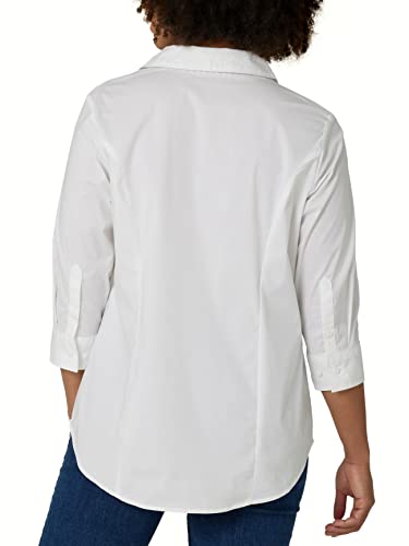 Women's Arctic White Button Down Shirt, Large Size