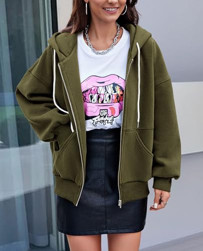PRETTYGARDEN Women's Y2K Zip Up Hoodie Jacket