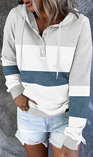 Colorful Striped Long Sleeve Hoodie for Women