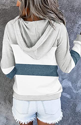 Colorful Striped Long Sleeve Hoodie for Women