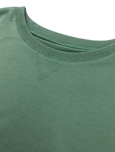 Bingerlily Women's Casual Crew Neck Sweatshirt - Green
