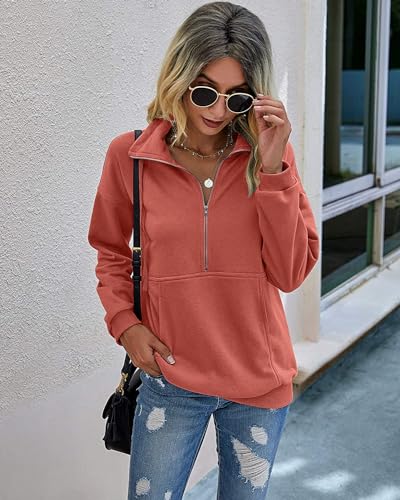 PRETTYGARDEN Women's Casual Zipper Pullover Sweatshirt