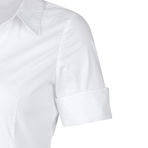 SUNNOW Womens White Button-Down Shirt with Stretch