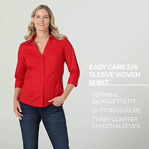 Women's Arctic White Button Down Shirt, Large Size