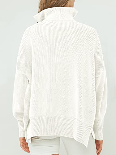 ANRABESS Women's Oversized Quarter Zip Pullover Sweater