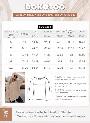 Dokotoo Women's Casual Waffle Knit Pullover Sweatshirt