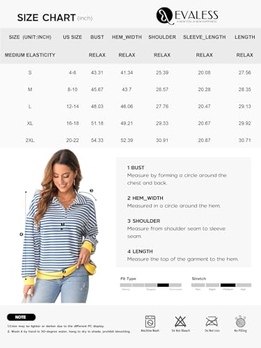 EVALESS Women's Striped Oversized Quarter Zip Sweatshirt