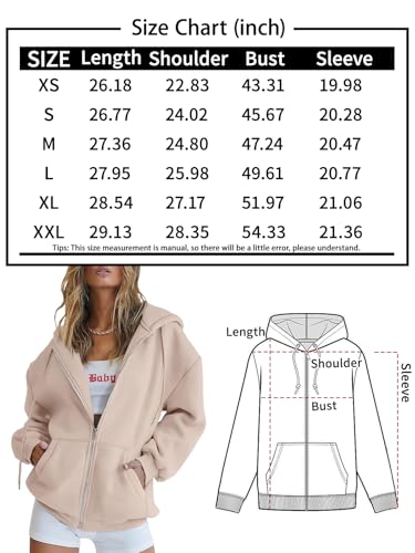 Trendy Oversized Zip-Up Hoodie for Women
