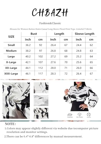 Women's Button Down Floral Print Blouses with Loose Collar