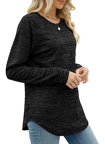 Dofaoo Women's Black Long Sleeve Casual Sweatshirt