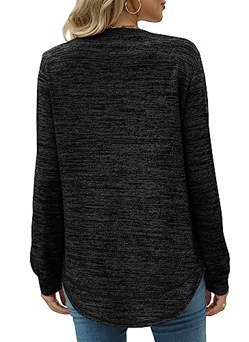 Dofaoo Women's Black Long Sleeve Casual Sweatshirt