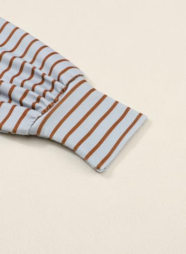 Trendy Striped Oversized Crewneck Sweatshirt for Women