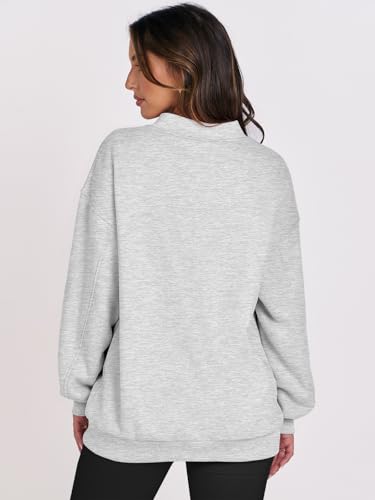 Oversized V Neck Fleece Sweatshirt for Women
