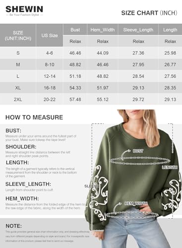 SHEWIN Women's Trendy Navy Crewneck Sweatshirt