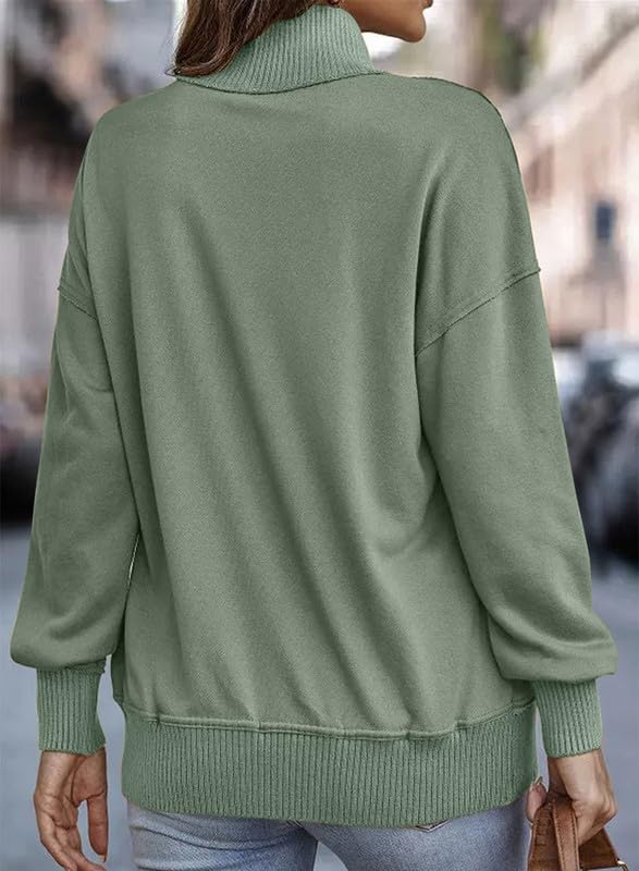 SHEWIN Women's Casual V-Neck Lightweight Sweatshirt
