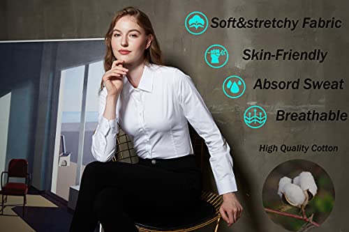 White Slim-Fit Stretchy Cotton Button Down Shirt