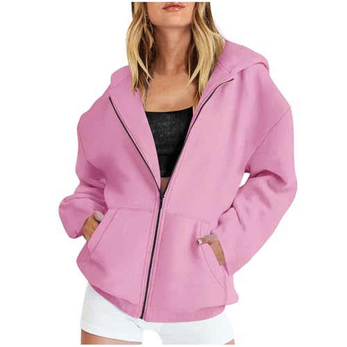 Oversized Women's Zip-Up Hoodie with Pockets