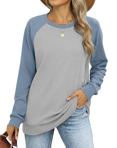 OFEEFAN Women's Trendy Round Neck Sweatshirt