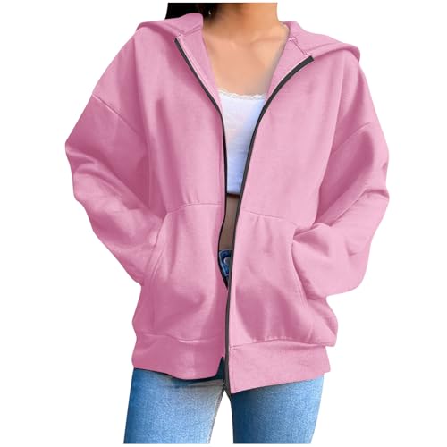 Oversized Women's Zip-Up Hoodie with Pockets