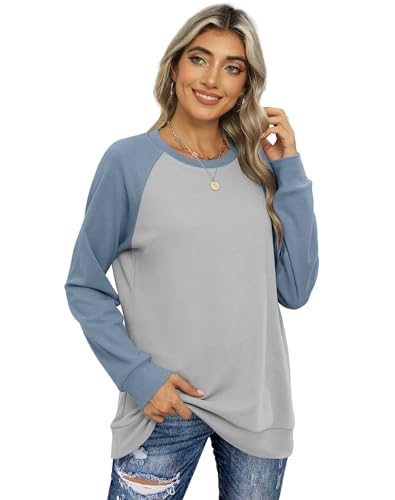 OFEEFAN Women's Trendy Round Neck Sweatshirt