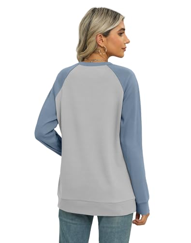 OFEEFAN Women's Trendy Round Neck Sweatshirt