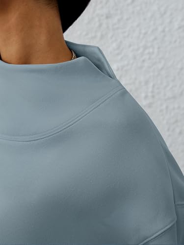 Oversized Turtleneck Sweatshirt - Deep Blue XL