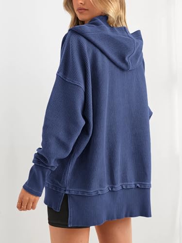 PRETTYGARDEN Women's Oversized V Neck Hoodie Top