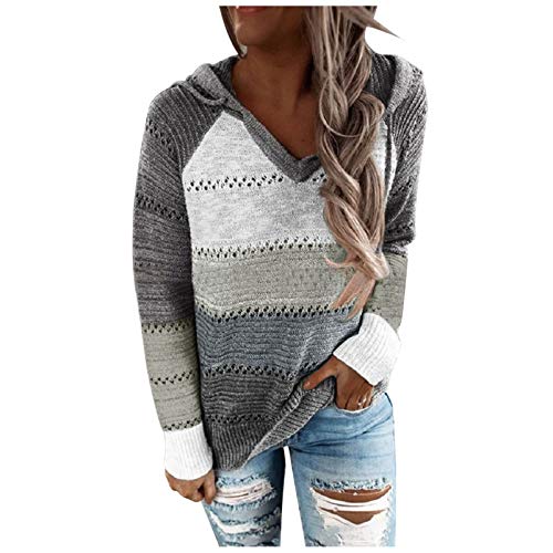 Casual Patchwork Hoodie Sweater for Women