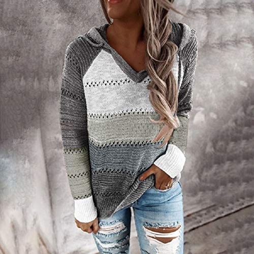 Casual Patchwork Hoodie Sweater for Women