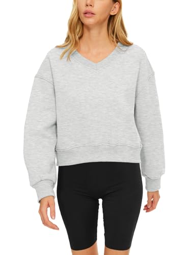 Trendy Cropped Hoodie for Women - Grey Y2K