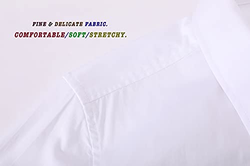 White Slim-Fit Stretchy Cotton Button Down Shirt