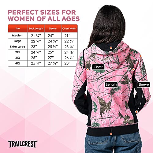 Women's Pink Camo Full Zip Up Hoodie