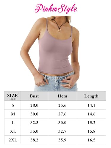 PINKMSTYLE Women's Sleeveless Spaghetti Strap Cami Top