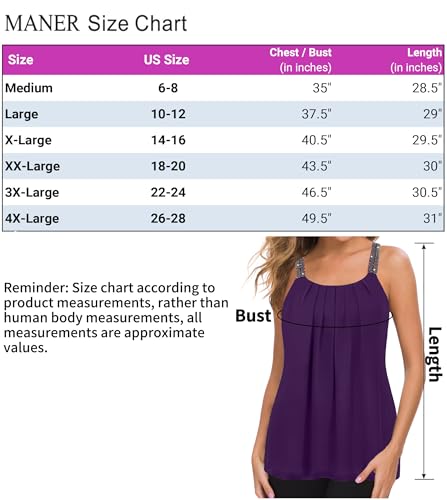 Plus Size Chiffon Beaded Strap Cami Tank Top