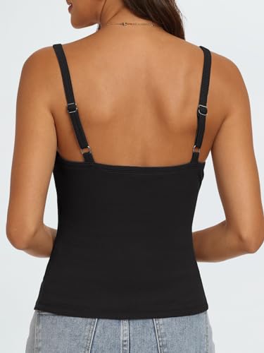 AUTOMET Black Racerback V Neck Tank Top