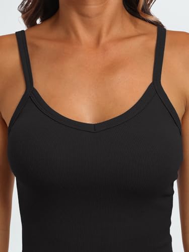 AUTOMET Black Racerback V Neck Tank Top