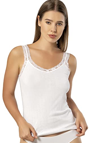 VAVONNE Women’s Cotton Lace Strap Cami Tank