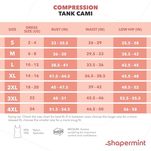 SHAPERMINT Tummy Control Compression Cami Top