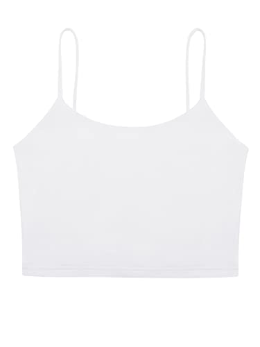 REORIA Women's Adjustable Spaghetti Strap Crop Tank