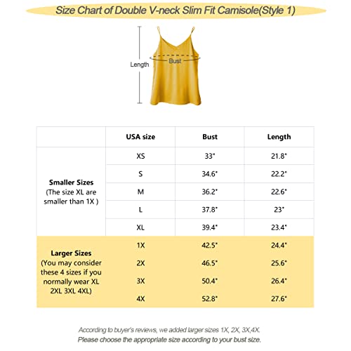 Wantschun Women's Silk Satin V-Neck Cami Top