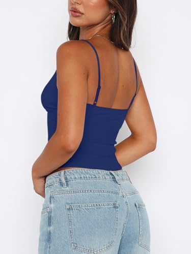 Reoria Women's Y2K V-Neck Cropped Cami Top