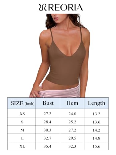 Reoria Women's Y2K V-Neck Cropped Cami Top