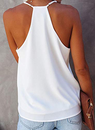 Women's V-Neck Strappy Tank Top - White