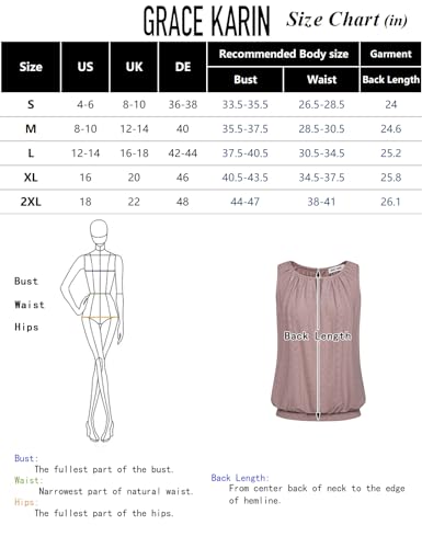 GRACE KARIN Women's V Neck Sleeveless Tank Top