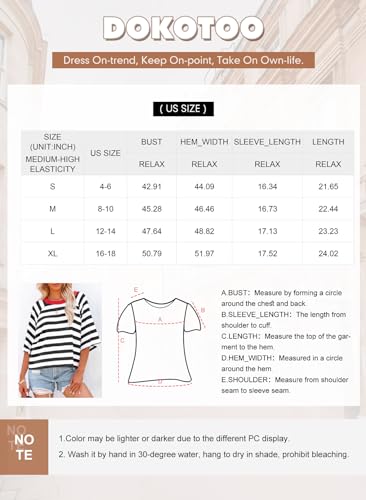 Dokotoo Women's Trendy Striped Summer Crop Tops
